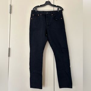 Levi’s premium 501 high rise skinny black licorice jeans W32 L30